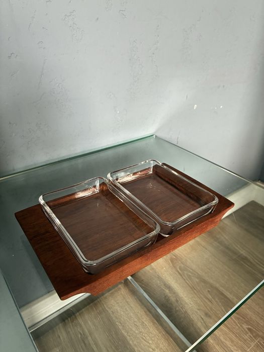 Holzmanufaktur Obereichen tacka do serwowania teak vintage 70s