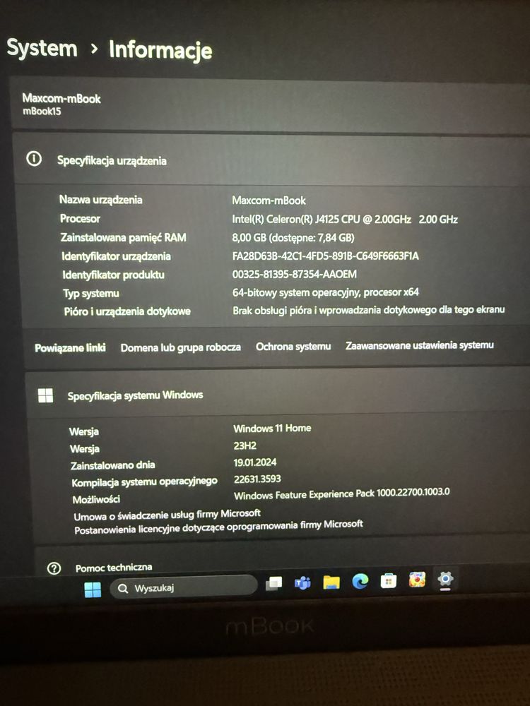 Laptop Maxcom 15