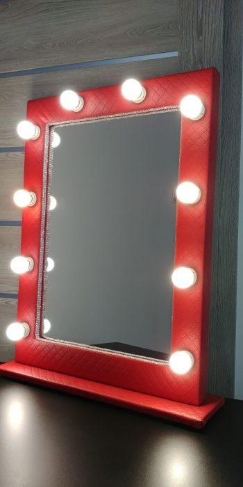 Lustro led meke up do makijażu wizażu hollywood z żarowkami toaletka