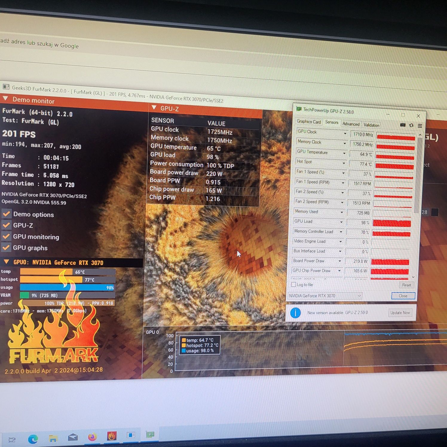 3 wentylatory RTX 3070 Phoenix OC GAINWARD karta graficzna RGB