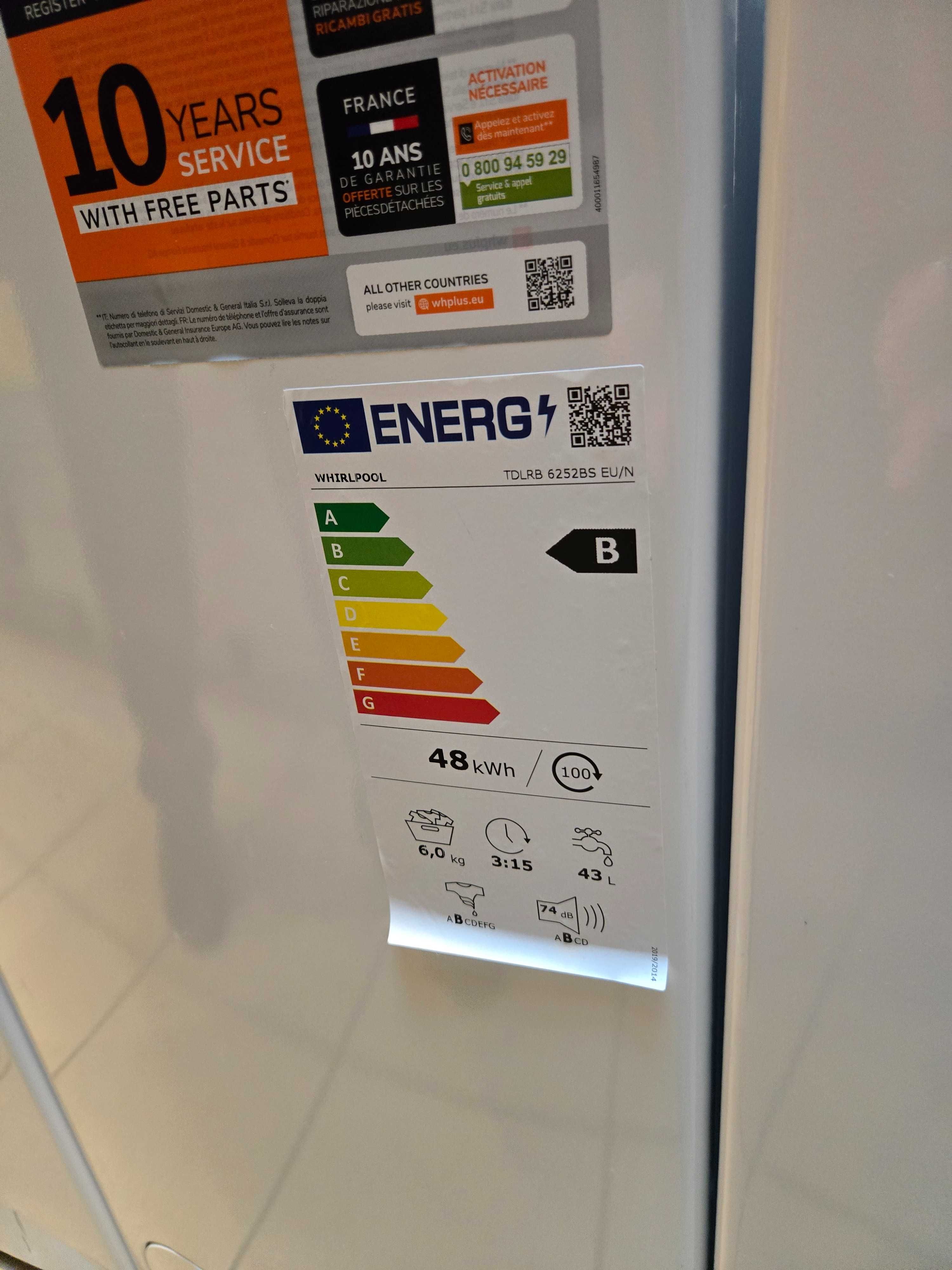 JANKI AGD Pralka Whirlpool TDLRB6252BS EU/N