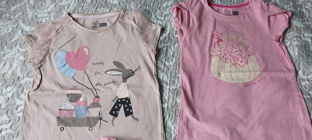 Zestaw koszulek t shirtow dla dziewczynki na rozmiar 134