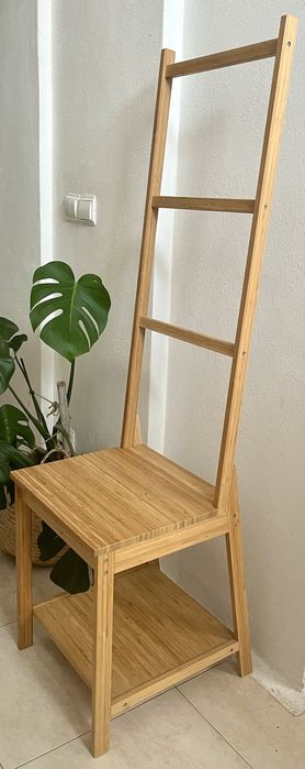 Impecável cadeira c/ toalheiro, bambu (Rågrund IKEA)