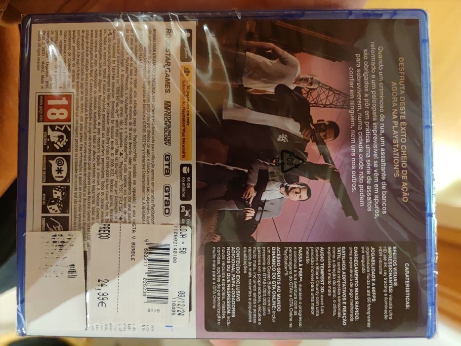 GTA V PS5 novo selado