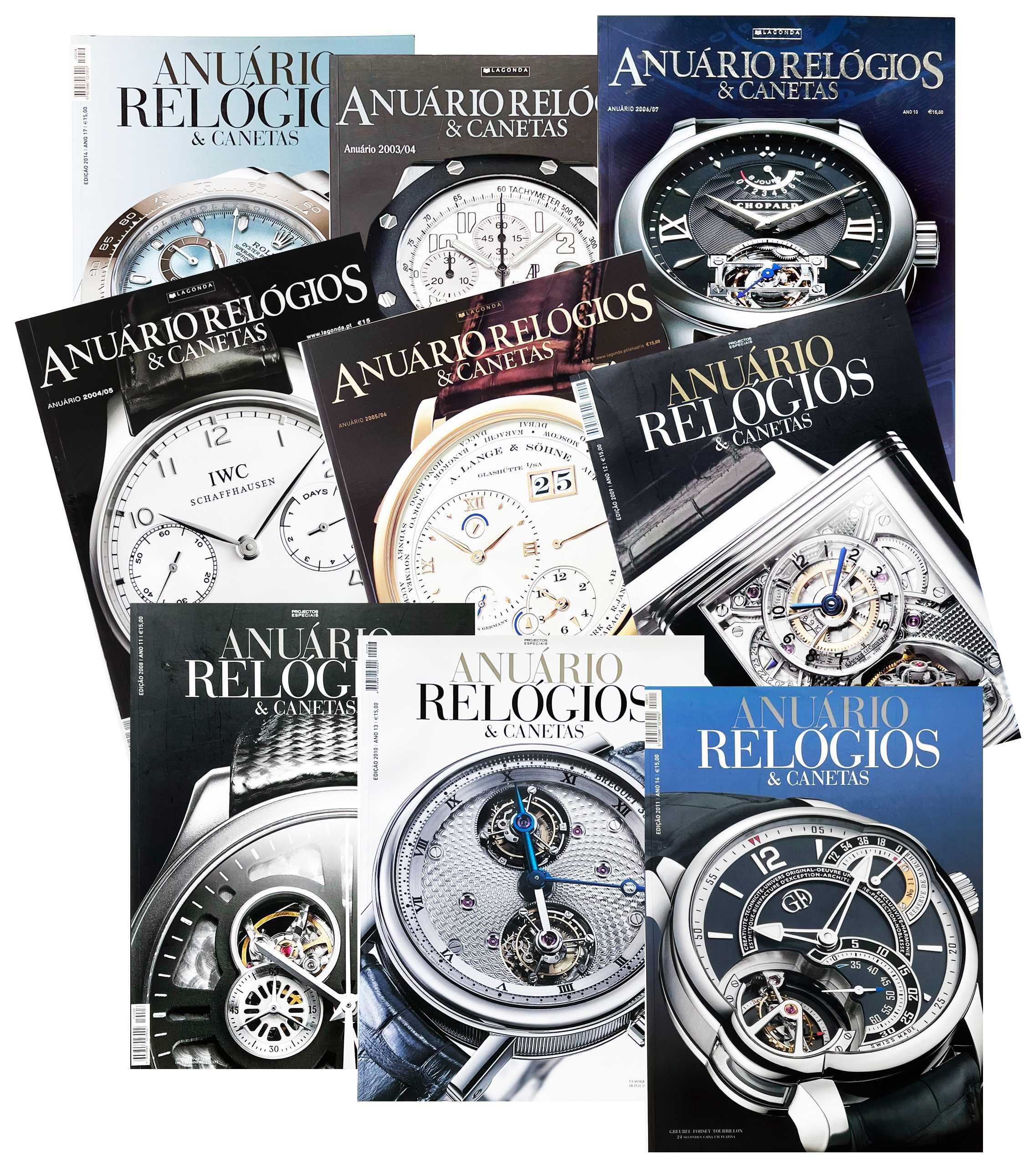 9 Anuários Relogios e Canetas (2003 a 2014)