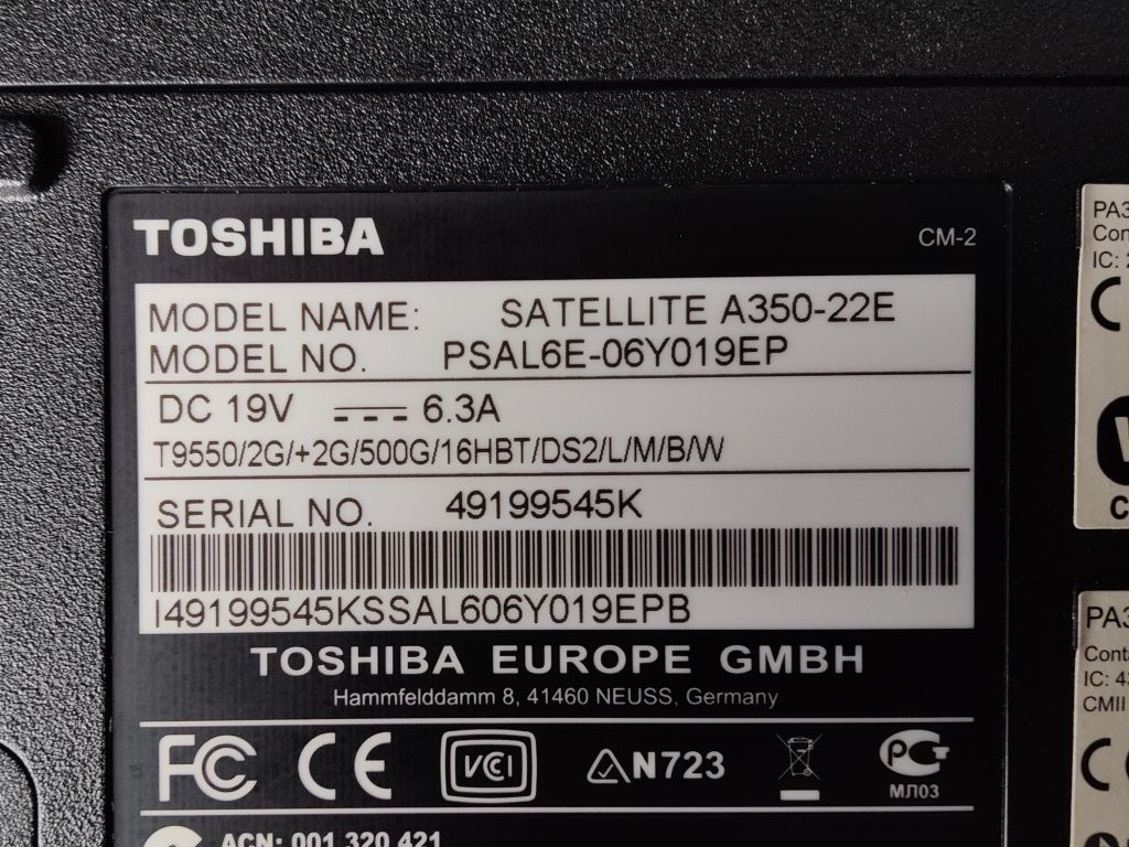 Toshiba Satellite A350-22E