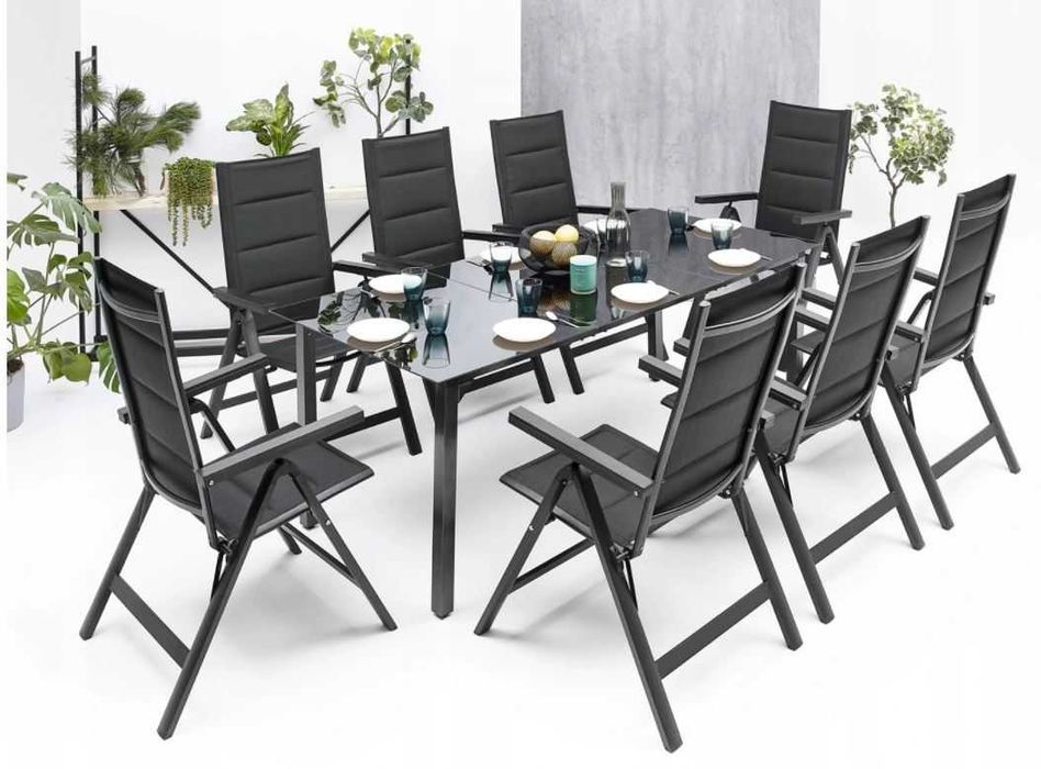 Komplet Mebli Ogrodowych Na Taras STÓŁ + 8 KRZESEŁ Zestaw