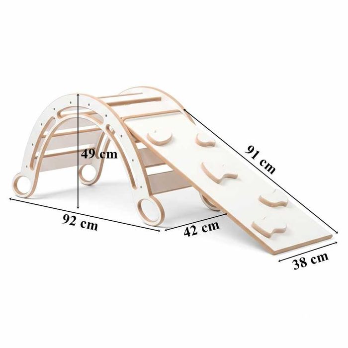 Bujak Montessori 4w1 Zjeżdżalnia | Ścianka Wspinaczkowa | Biurko NOWY