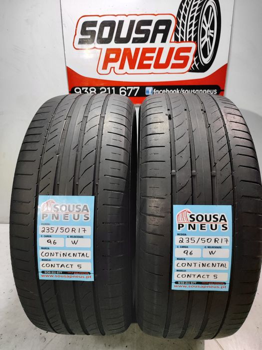 2 pneus semi novos continental contact  235/50R17 96W Oferta portes