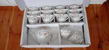 Serwis herbaciany porcelana 12 osób filiżanki Lefard NOWY