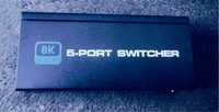 Przełącznik Switch HDMI 2.1 5 portów UHD + 3m kabel HDMI 2.1