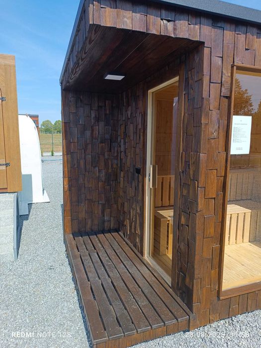 Sauna ogrodowa z werandą opalana drewnem Dostawa Cała Polska