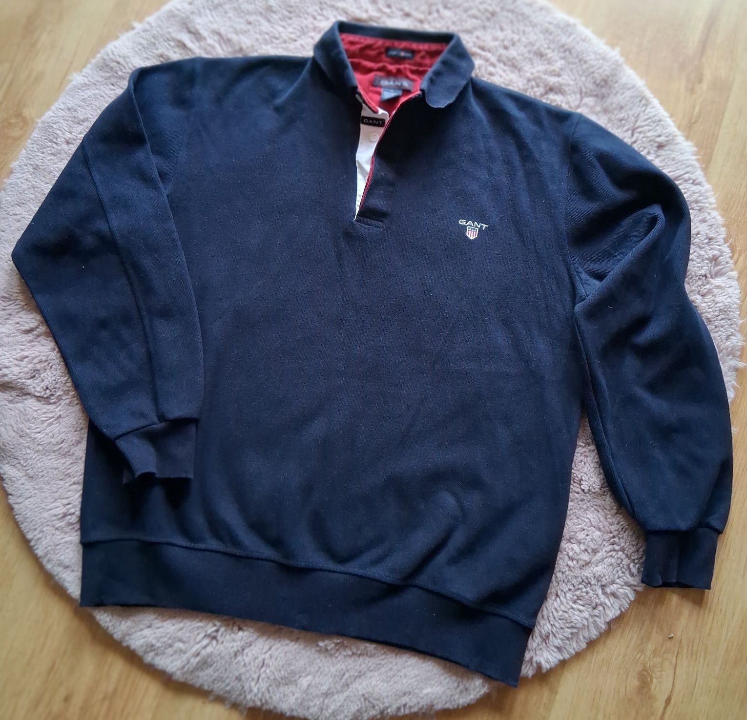 Bluza polo stylowa Gant xl,granatowa bawełniana męska