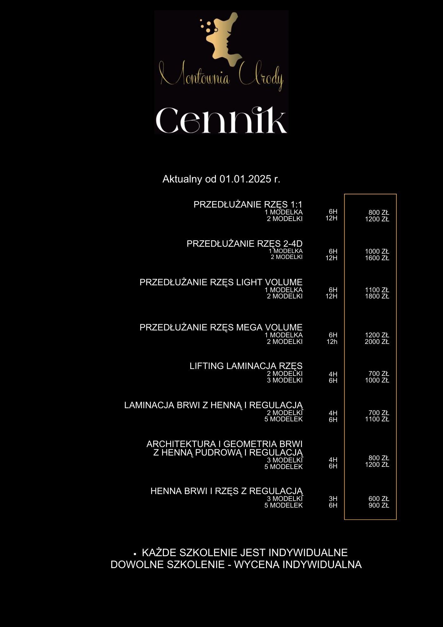 KURS SZKOLENIE stylizacja brwi henna regulacja laminacja architektura