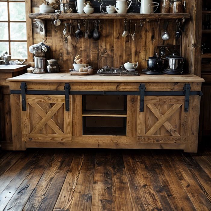 Komoda z drzwiami przesuwnymi,stare drewno, stare belki, stare deski