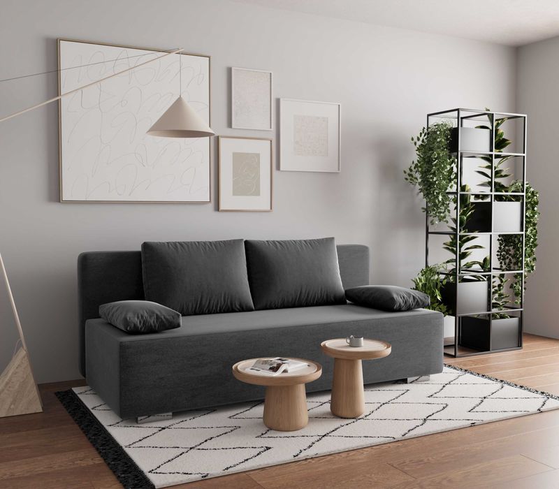 Kanapa z funkcją spania ITALIA, od polskiego producenta, sprężyny