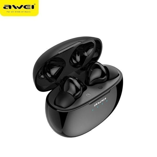 Awei Słuchawki Bluetooth 5.0 T15 Tws + Stacja Dokująca Czarny/Black