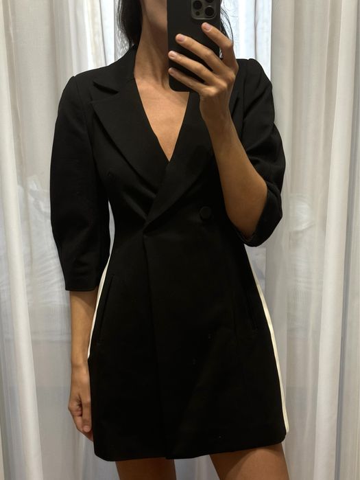 Платье пиджак сукня Zara с молочным лампасом