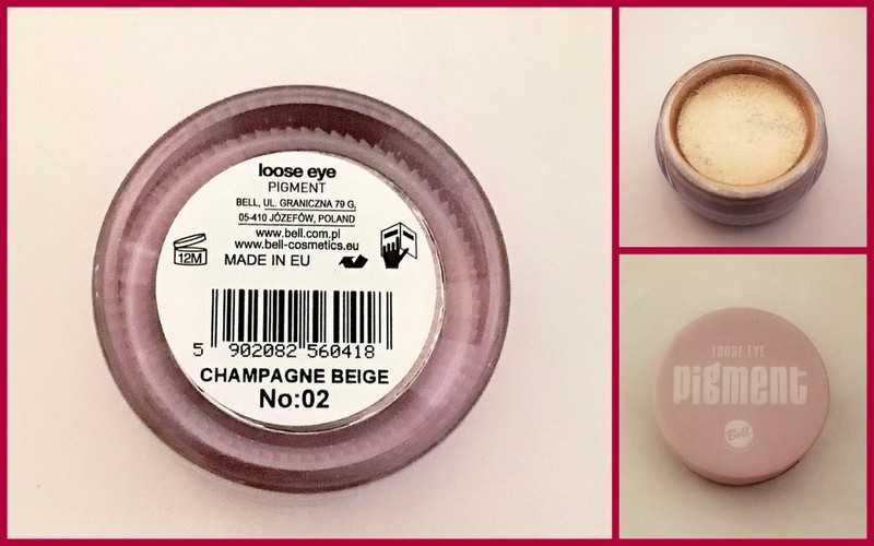 Bell Cień do powiek złoty szampan pigment 02 Champagne Beige loose eye