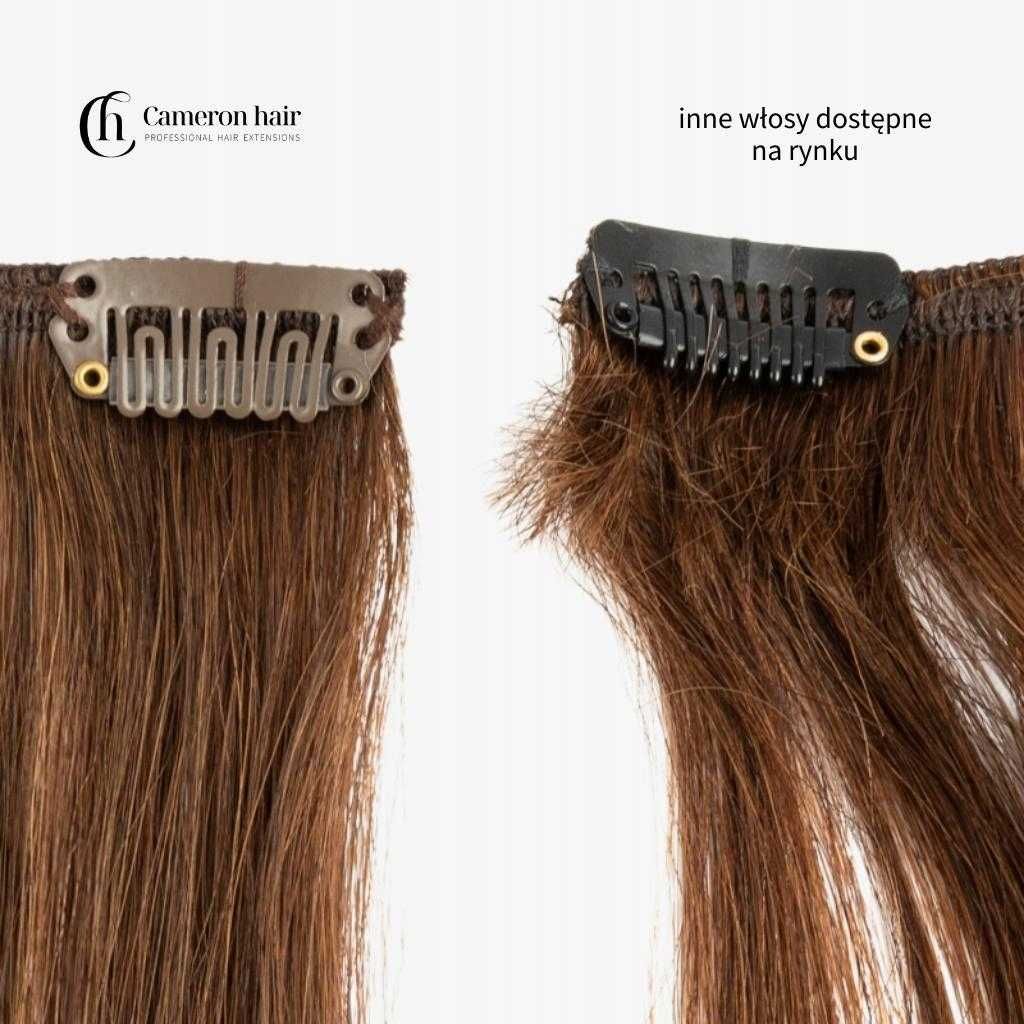 Długie doczepy na spinkach naturalne włosy Clip In 60 cm 3 taśmy 65 g