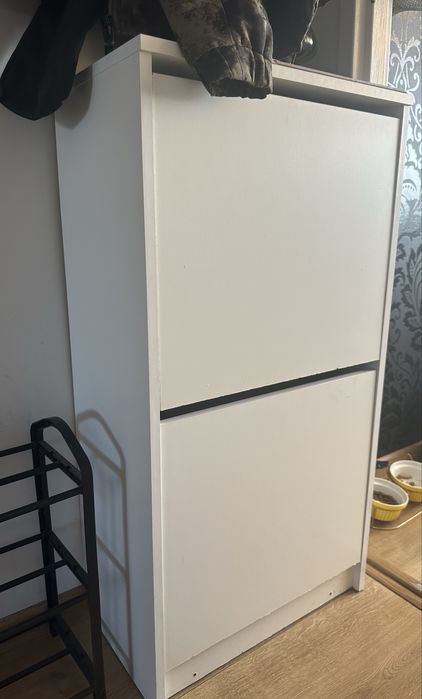 Ikea bissa szafka na buty biała dwie szuflady