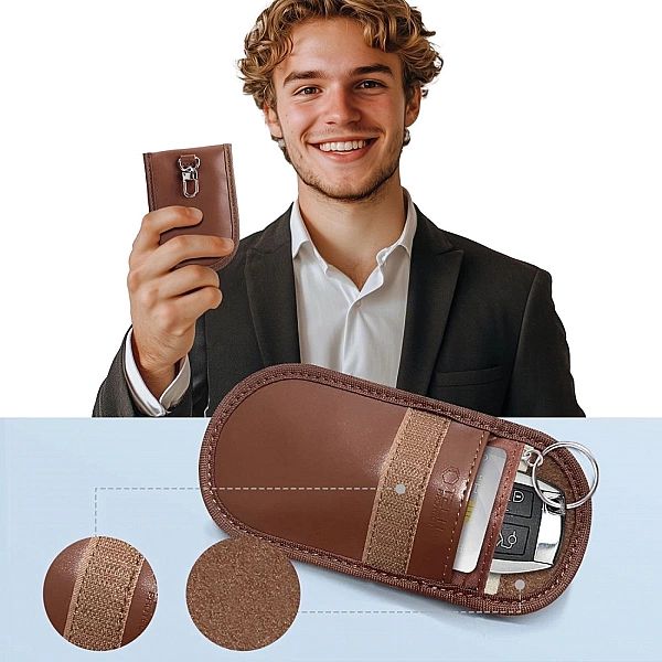 Etui na kluczyki samochodowe Tech-Protect KLR100 blokujące RFID- brązo