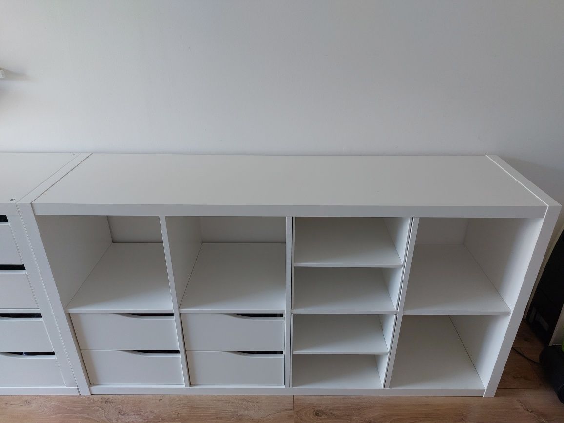 Regały Ikea kallax z wkładami 2x2 i 2x4 białe