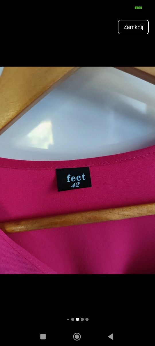 Sukienka fuksja xl na wesele, chrzciny,imprezę, komunię