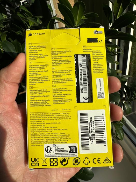 Corsair Vengeance CMSX32GX5M1A4800C40 moduł pamięci 32 GB 1X32 GB DDR5