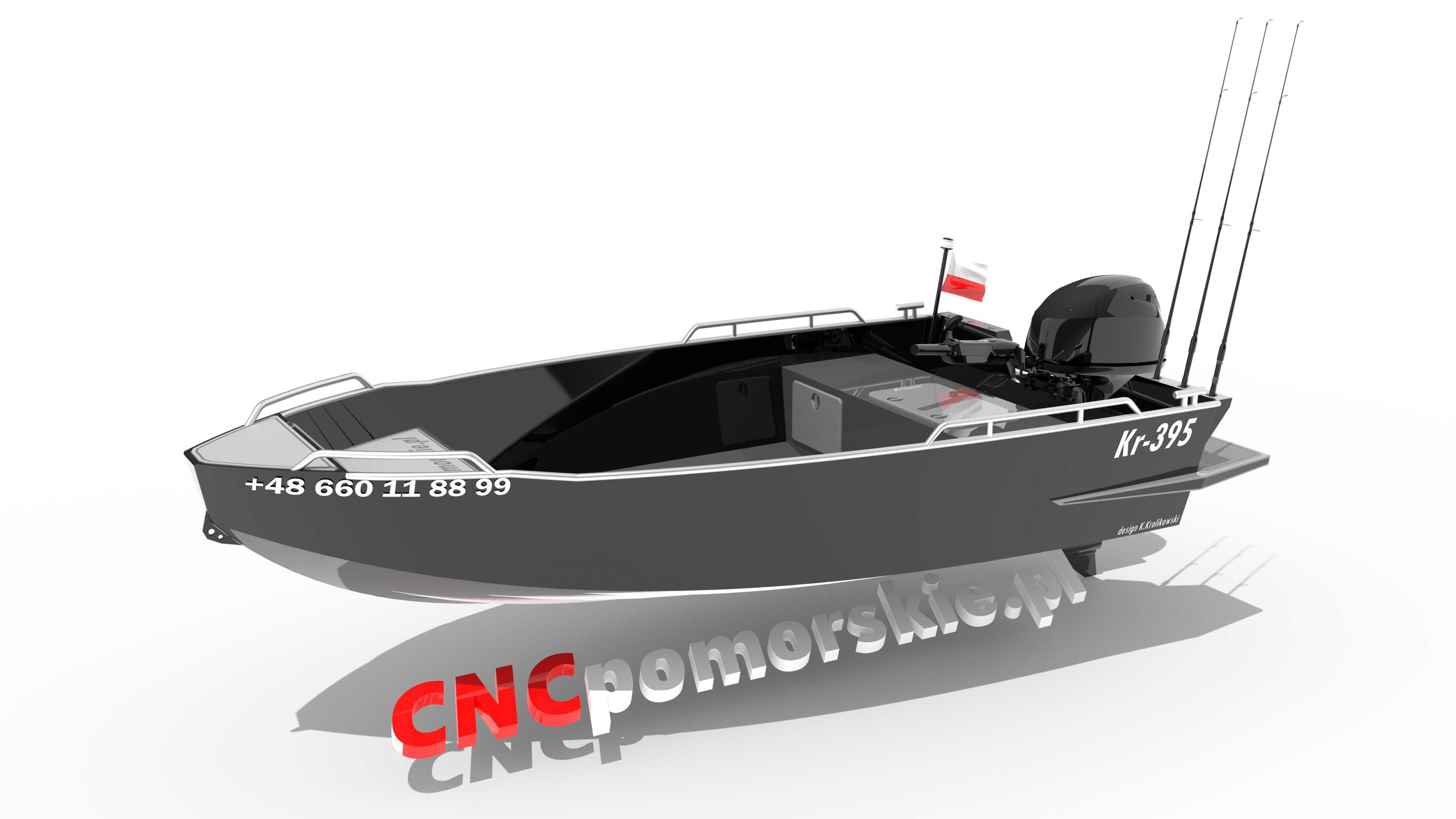 Kr-363 łódź aluminiowa wędkarska wykroje łodzi NOWY MODEL CNCpomorskie