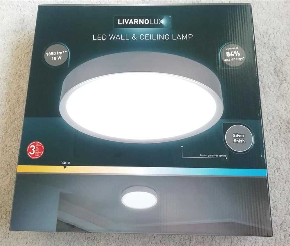 Lampa plafon LIVARNO lux sciana sufit LED 18W płaska Ciepłe światło