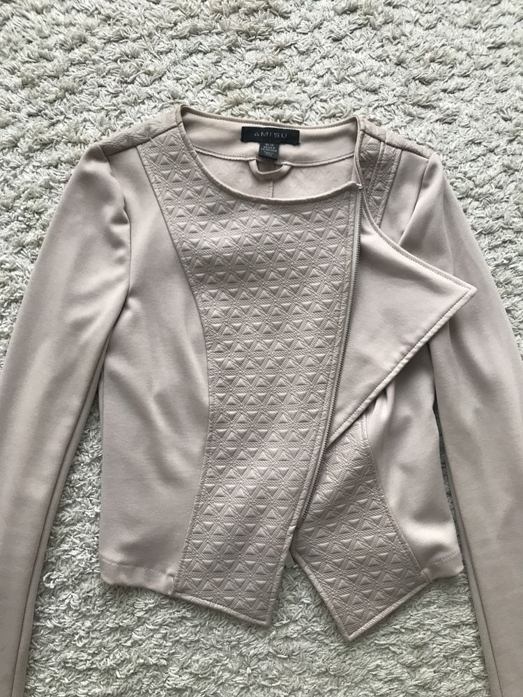 Amisu marynarka/żakiet, rozmiar S/36, krótka, beżowa, elegancka
