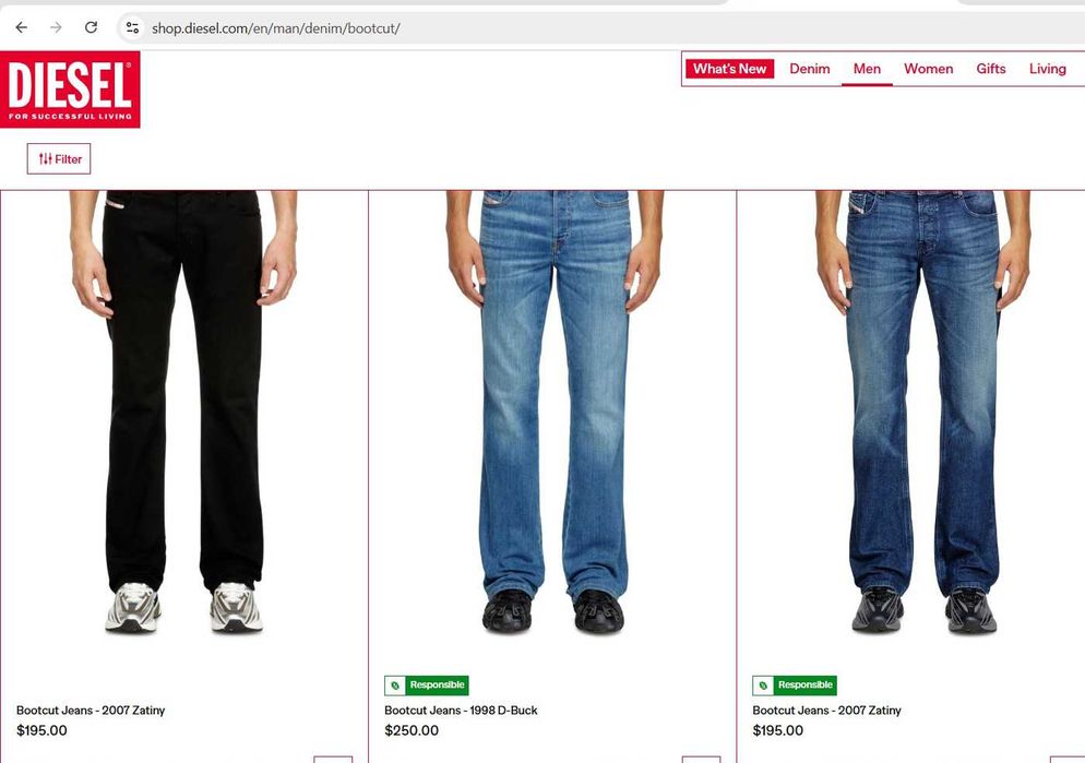 Diesel bootcut, Made in Italy оригінал фірмові джинси
