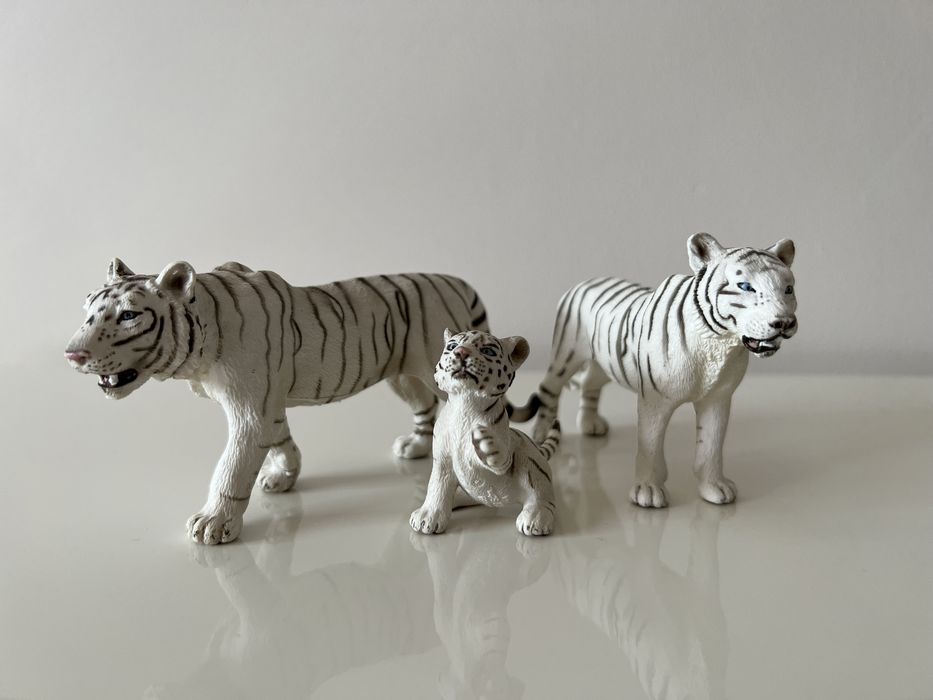 SCHLEICH biały tygrys tygrysy rodzina białych tygrysów