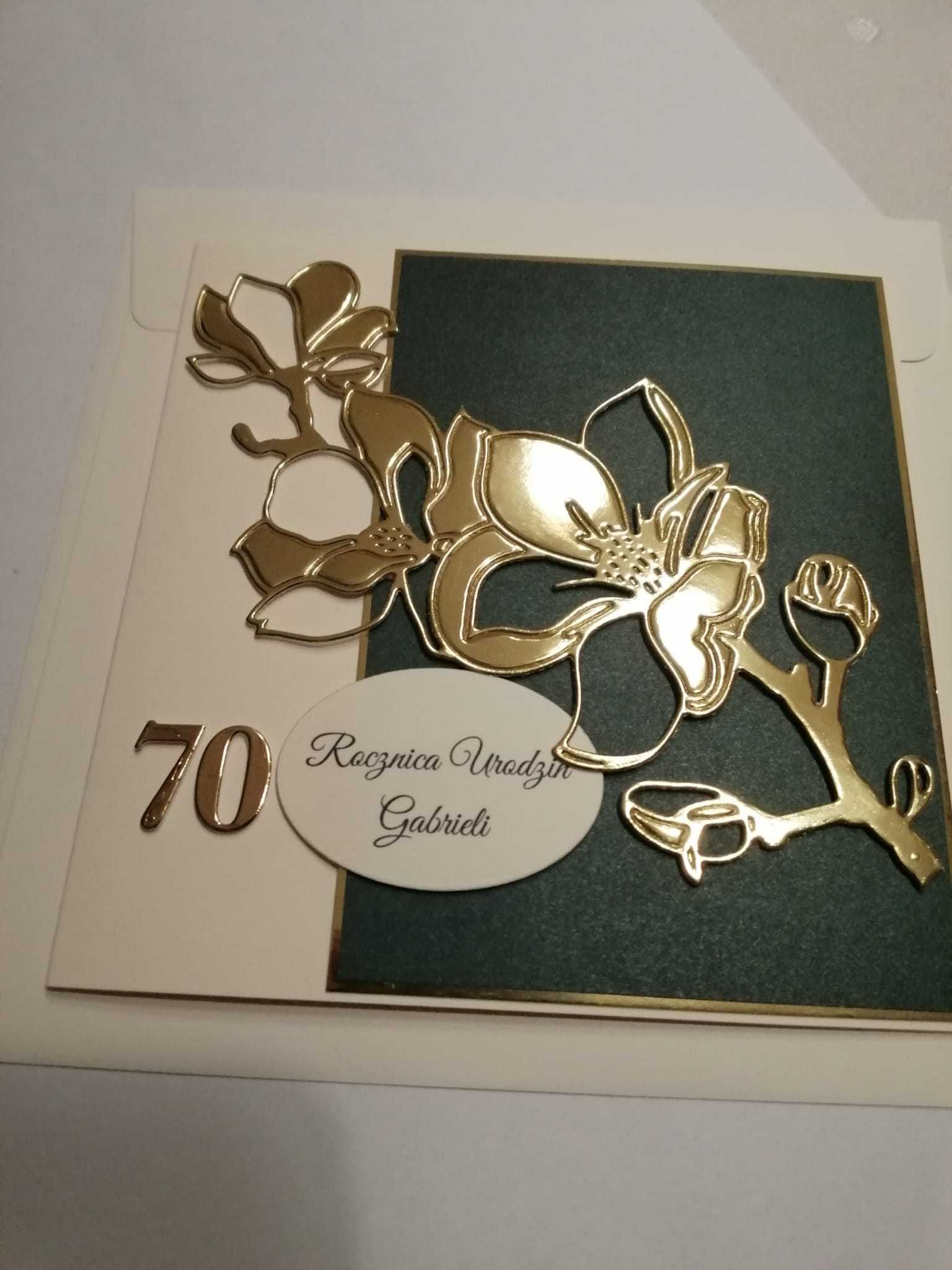 Kartka z  okazji 70.urodxin w kopercie