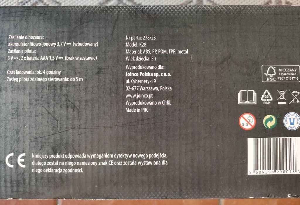 Dinozaur interaktywny Elefun, programowalny z pilotem