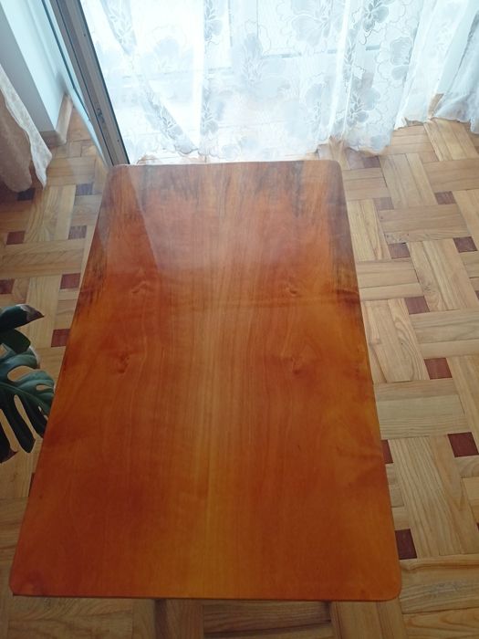 Stolik kawowy PRL, Rawicz, lata 60/70, oryginalna etykieta