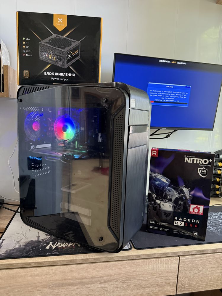 Компьютер системний блок Ігровий intel i7+16ддр+Ssd+AMD RX 580 Saphire