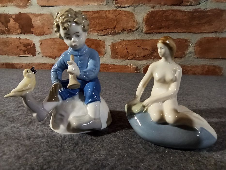 Porcelanowe Figurki Lippelsdorf Grajek, Akt Kobiety