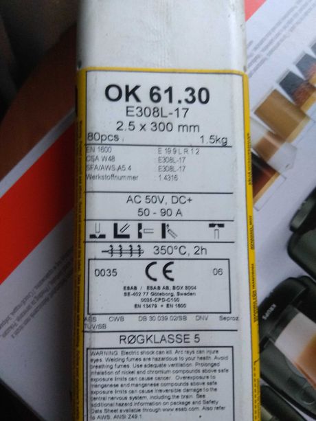 Elektrody ESAB do stali nierdzewnej OK 61.30 ø2,50/300mm