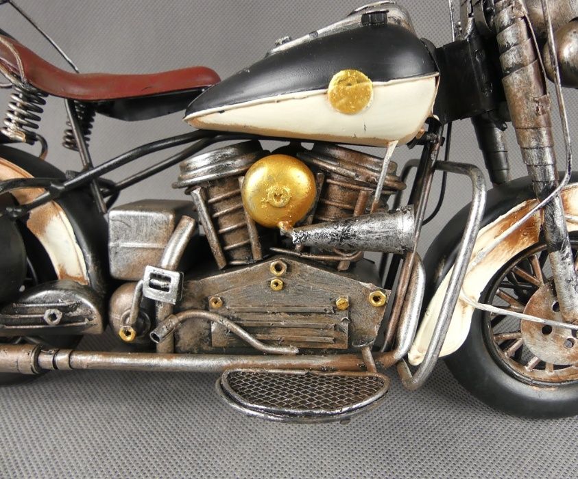 Metalowy MOTOR retro pojazd 35,5 cm motocykl