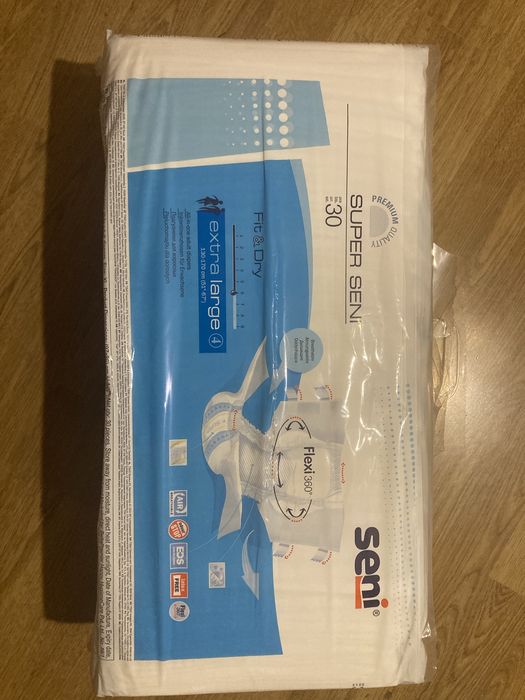 Super Seni fit&dry, na rzepy (jak pampersy) rozm. 4 (extra large)