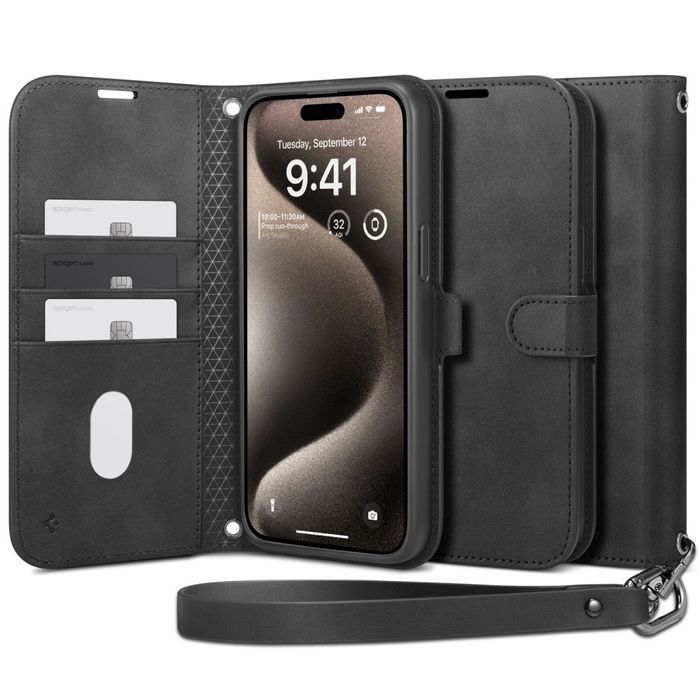 Etui Portfelowe Spigen Wallet ”S” Pro Iphone 15 Pro Czarne
