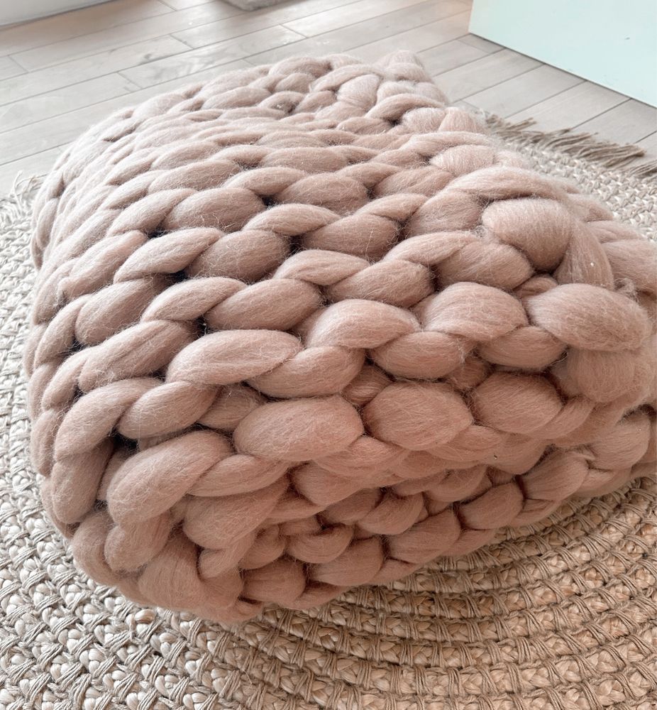 Piękny koc, 100% wełna merino