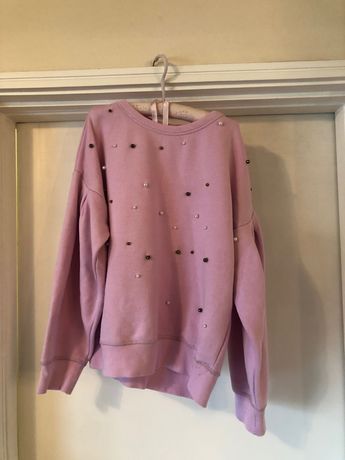 Sweat rosa com pérolas marca Zara 11-12 anos