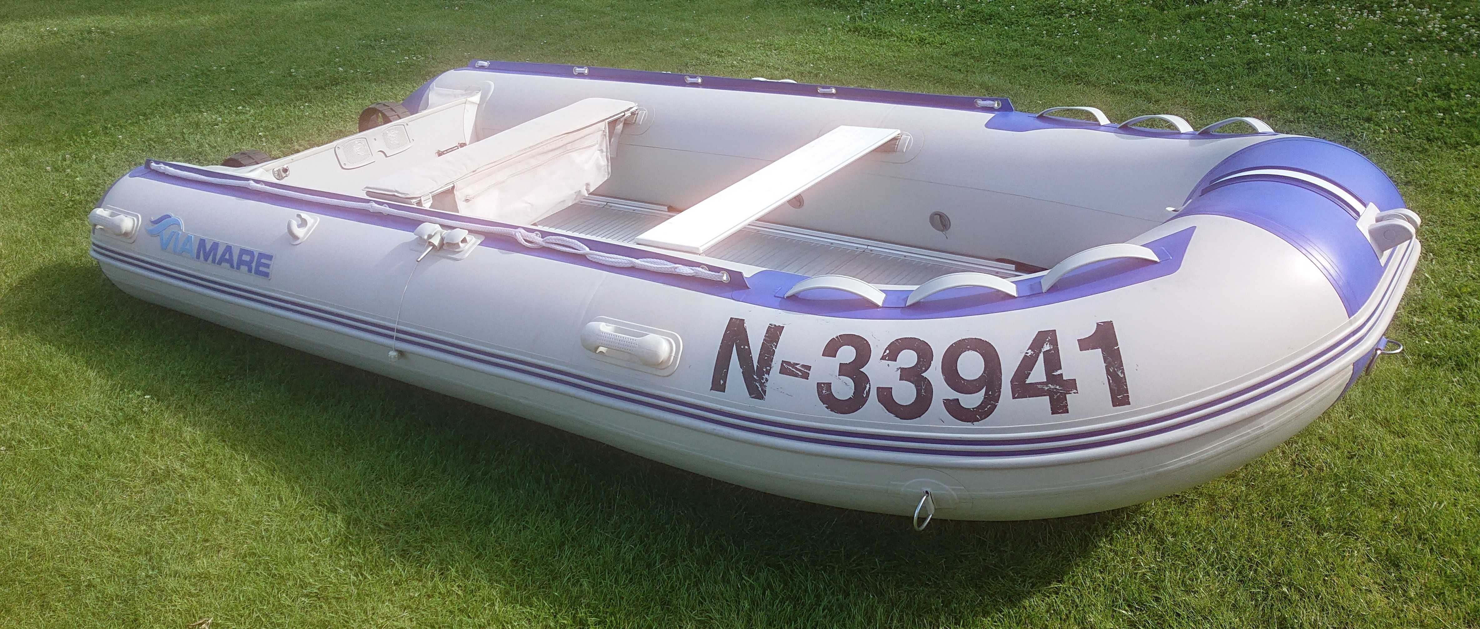 Ponton morski Viamare 380S z silnikiem Yamaha f9.9, bimini,koła