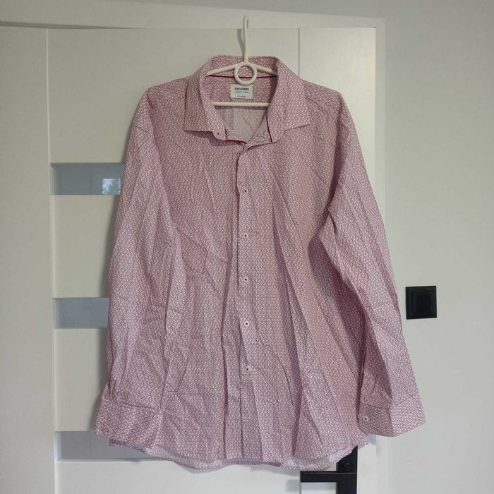 Koszula elegancka we wzór z długim rękawem męska duży rozmiar