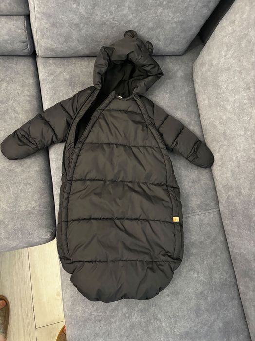 Śpiworek/ kombinezon zimowy z rękawami dla niemowlaka, czarny