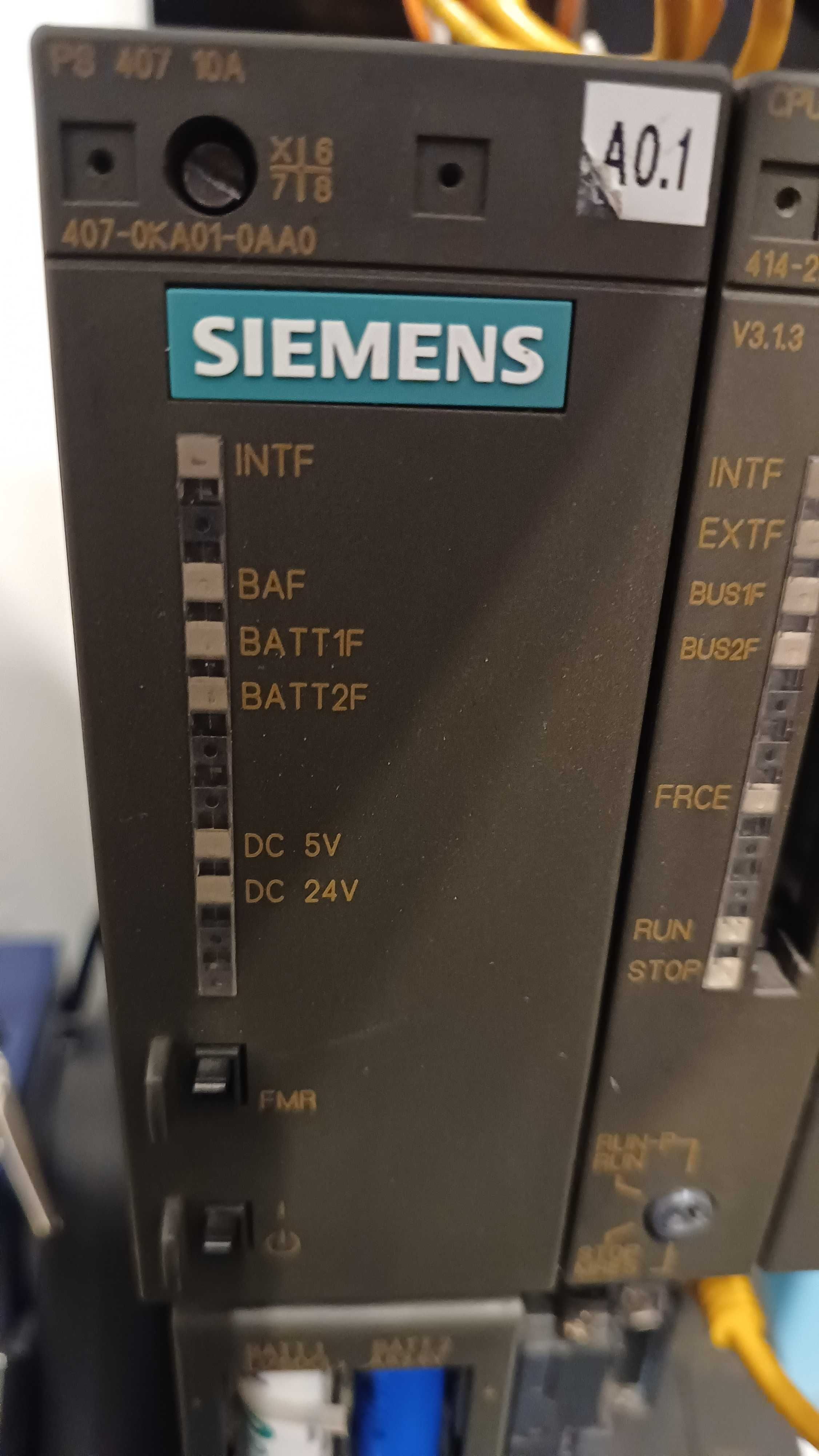 PLC Siemens S7-414, PS407 10A, CP 443-1 IT e RACK