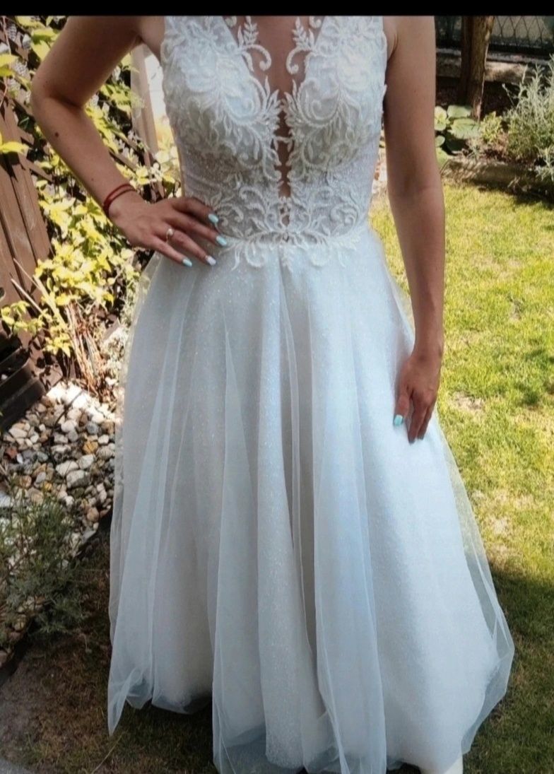 Suknia ślubna biała rozmiar XS/S + Gratisy